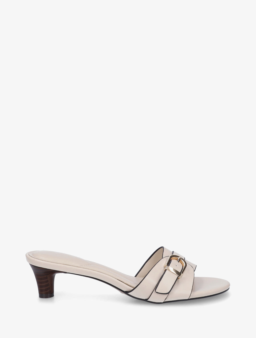Mules en simili à boucle - Beige - 1