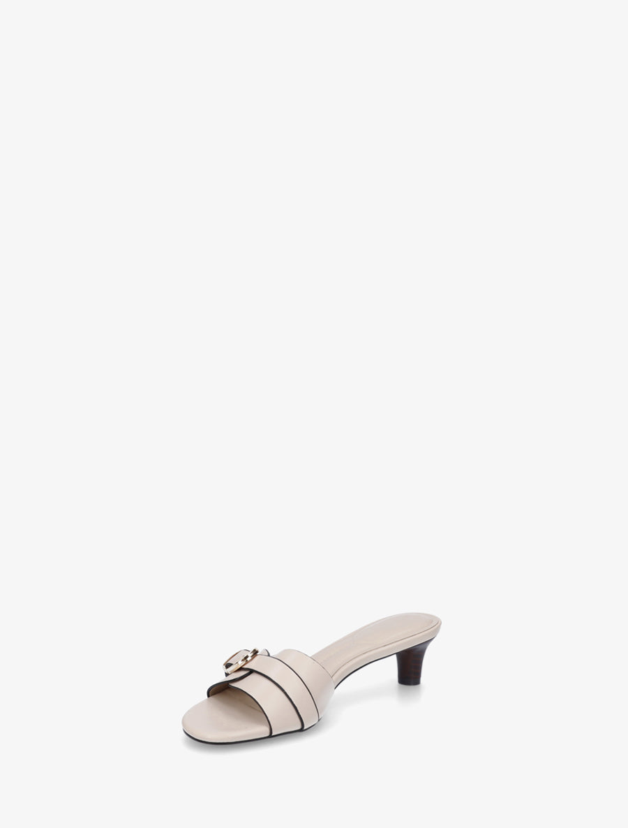 Mules en simili à boucle - Beige - 3
