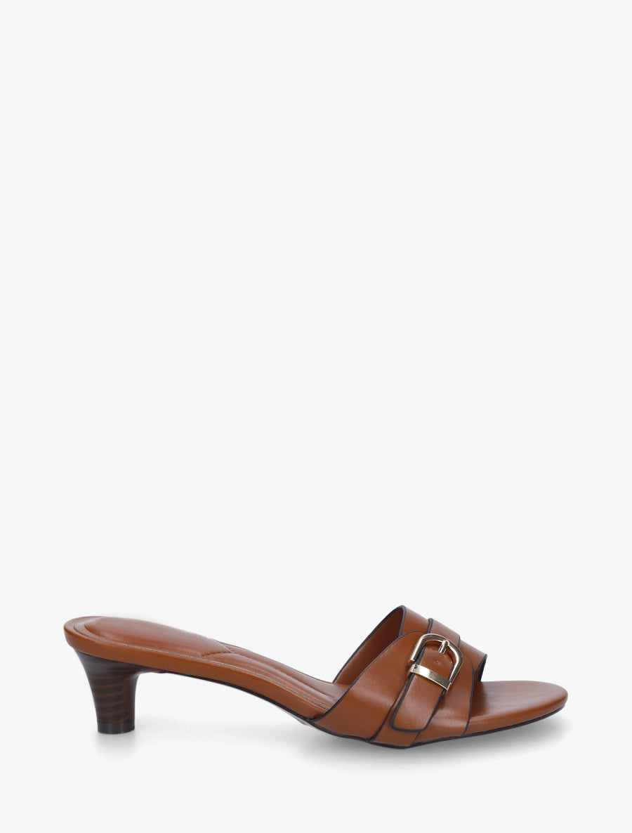 Mules en simili à boucle - Camel - 1