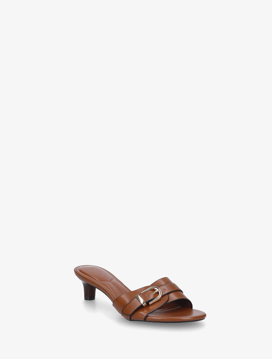 Mules en simili à boucle - Camel - 2