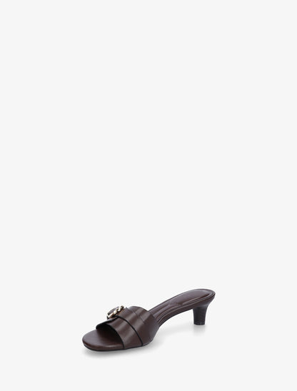 Mules en simili à boucle - Marron - 3