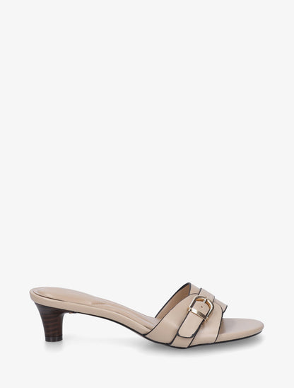 Mules en simili à boucle - Taupe - 1