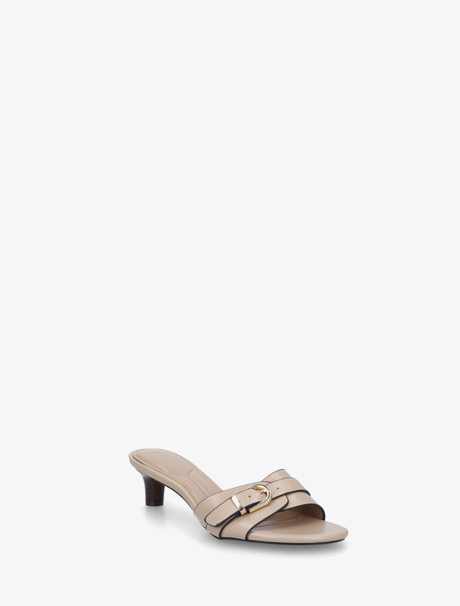 Mules en simili à boucle - Taupe - 2