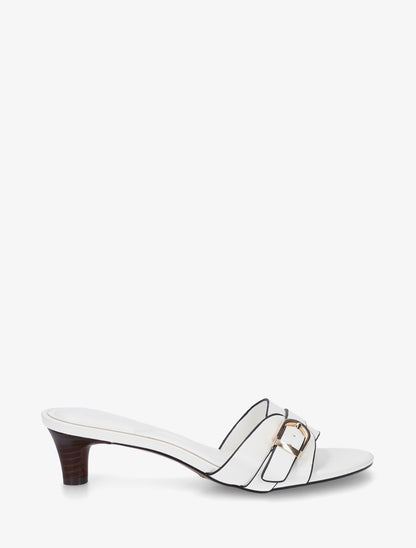Mules en simili à boucle - Blanc - 1