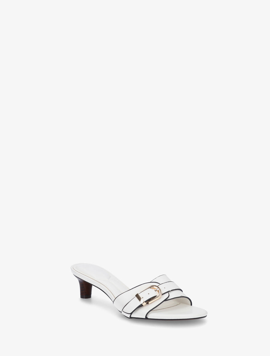 Mules en simili à boucle - Blanc - 2
