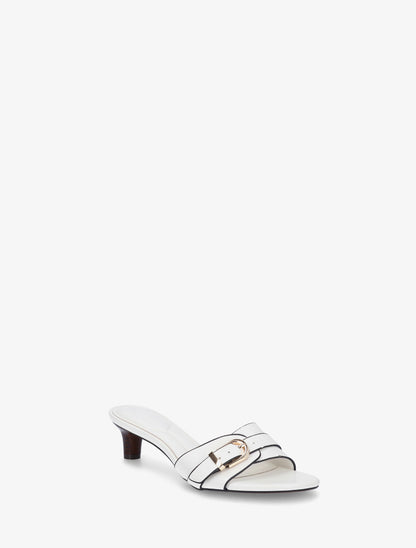 Mules en simili à boucle - Blanc - 2