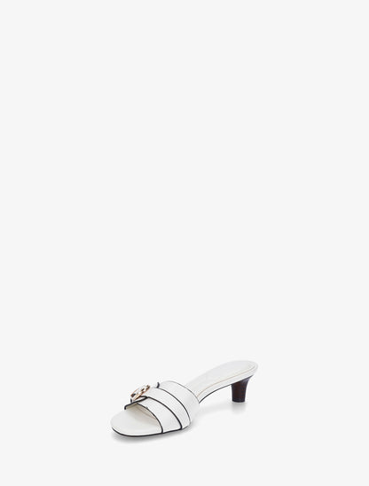 Mules en simili à boucle - Blanc - 3