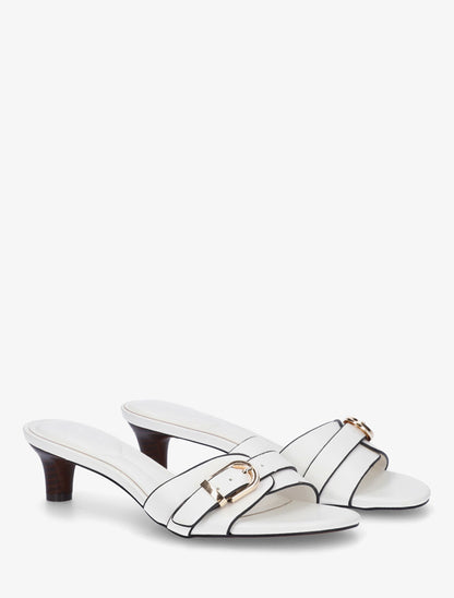 Mules en simili à boucle - Blanc - 4