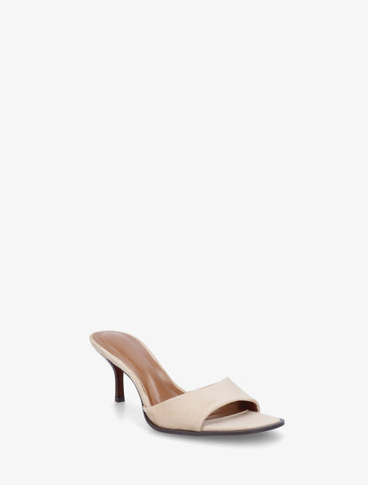 Mules en suédine à talon aiguille - Beige - 2