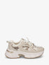 Baskets à lacets ruban et fleur en perles - Beige - 1