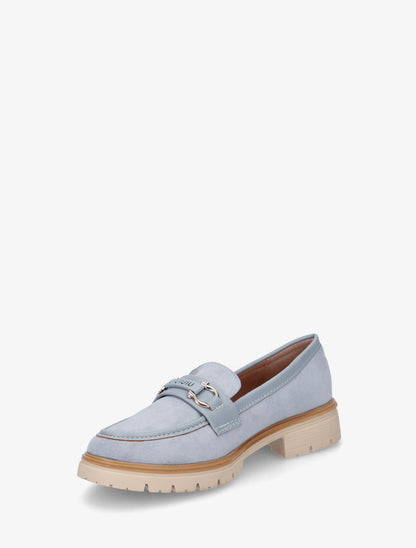 Mocassins en suédine à boucle décorative - Bleu ciel - 3