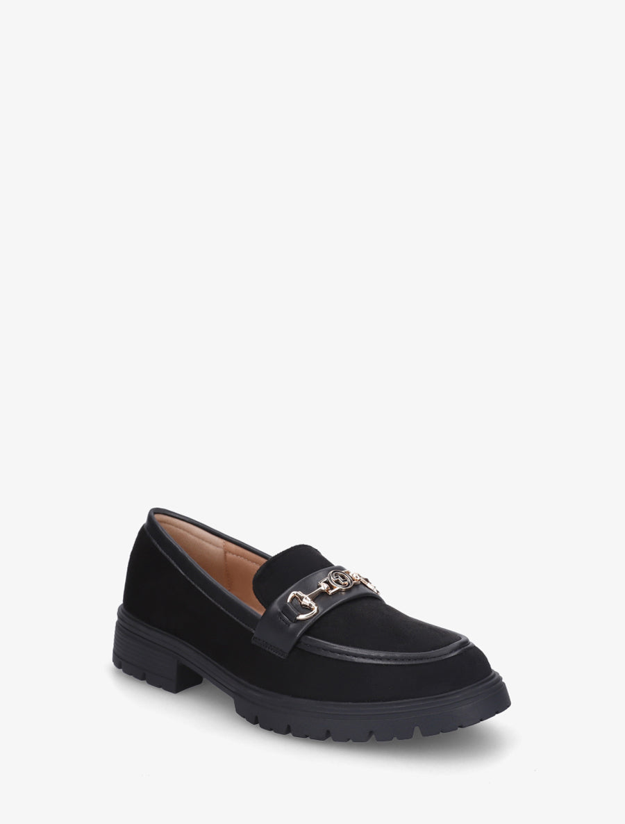 Mocassins en suédine à boucle fantaisie - Noir - 2