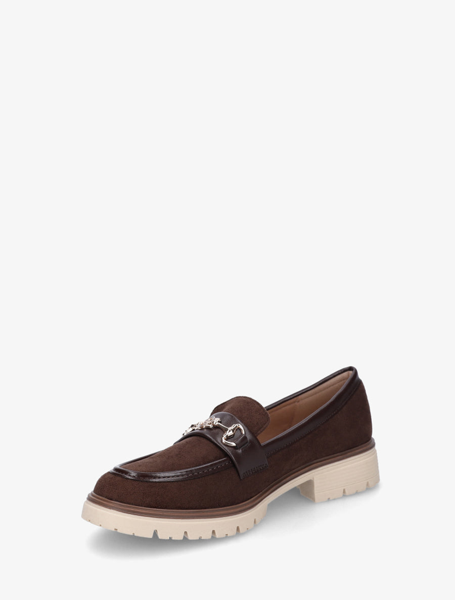 Mocassins en suédine à boucle fantaisie - Marron - 3