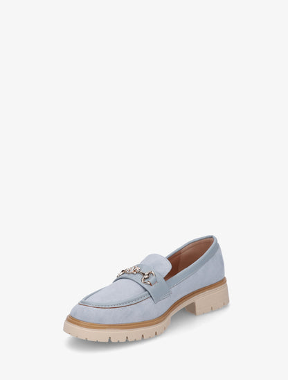 Mocassins en suédine à boucle fantaisie - Bleu ciel - 3