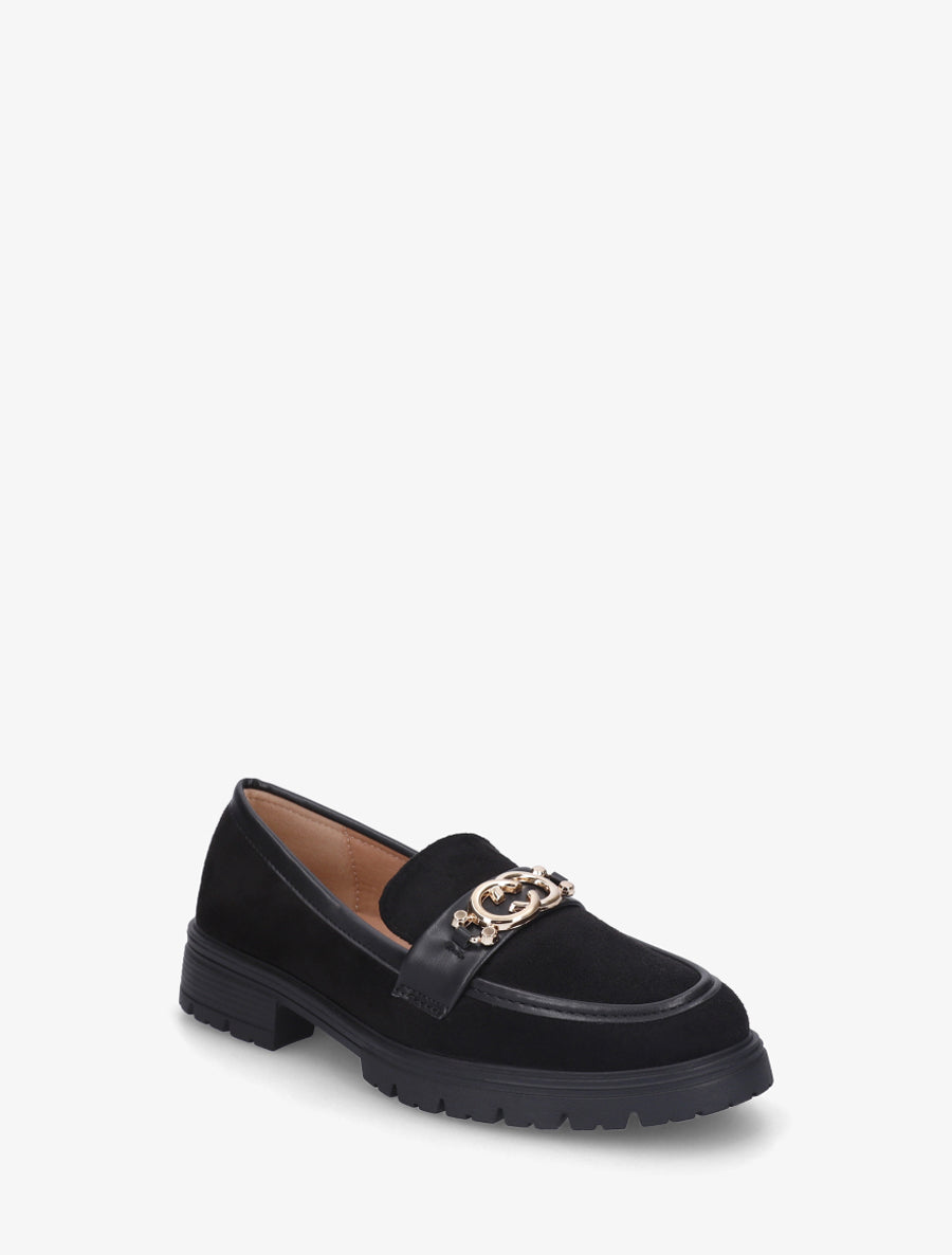 Mocassins en suédine à boucle métallique - Noir - 2
