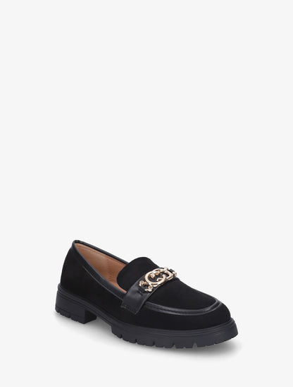 Mocassins en suédine à boucle métallique - Noir - 2