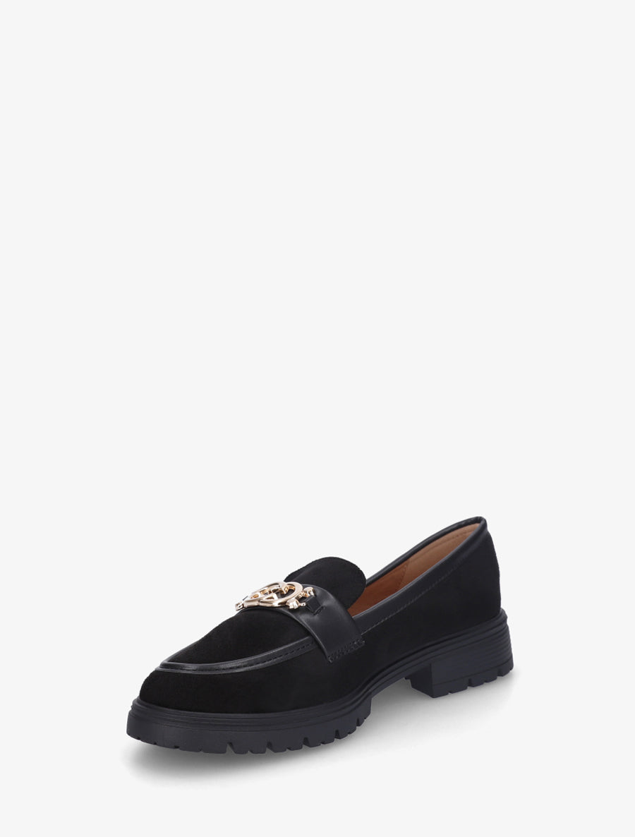 Mocassins en suédine à boucle métallique - Noir - 3
