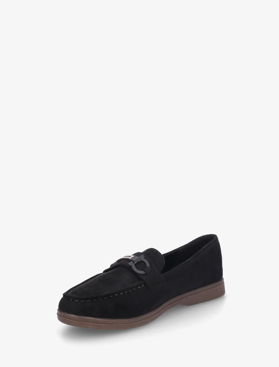 Mocassins plats en suédine - Noir - 3