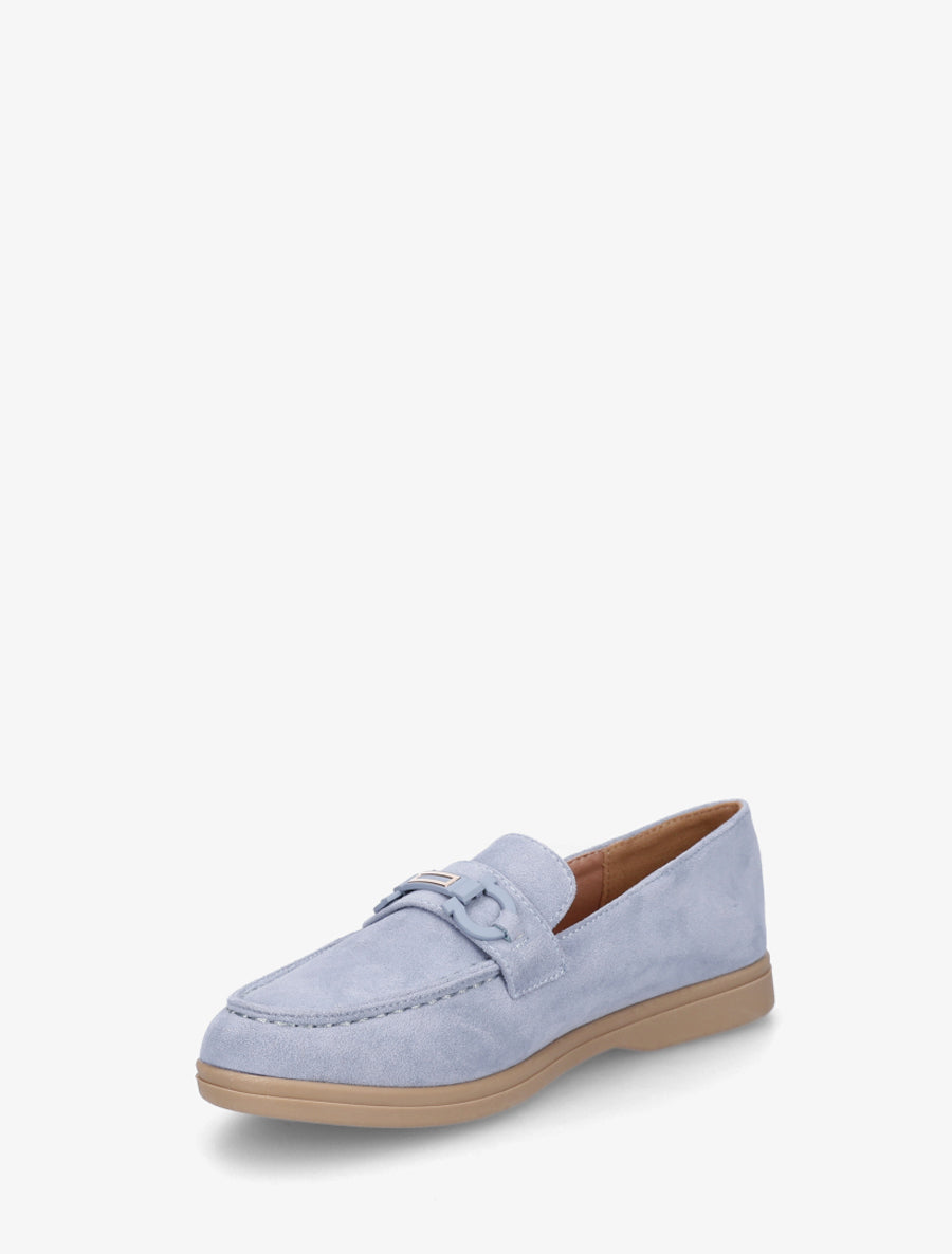 Mocassins plats en suédine - Bleu ciel - 3