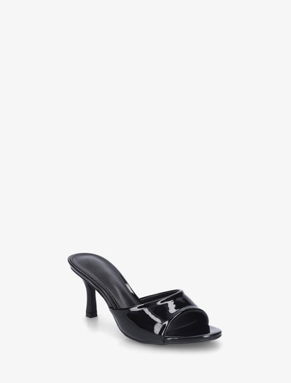Mules vernies à talon - Noir - 2