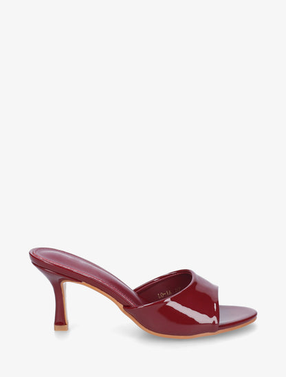Mules vernies à talon - Bordeaux - 1