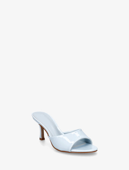 Mules vernies à talon - Bleu ciel - 2