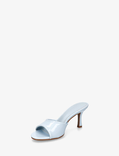 Mules vernies à talon - Bleu ciel - 3