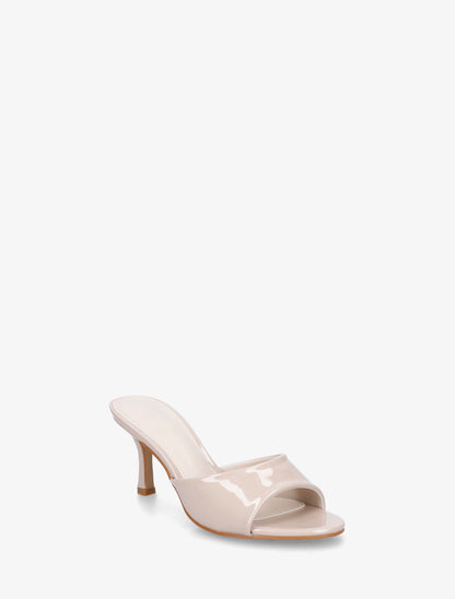 Mules vernies à talon - Nude - 2