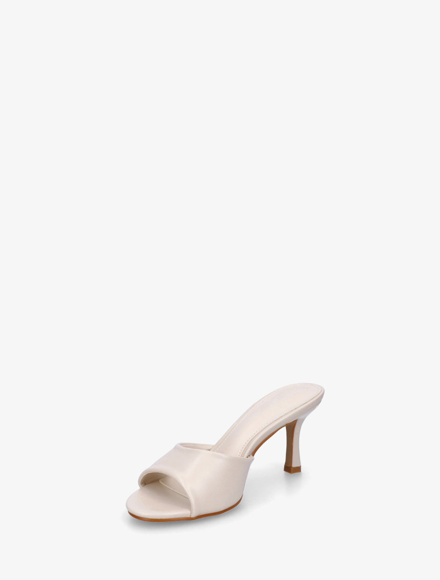 Mules classiques en simili - Crème - 3
