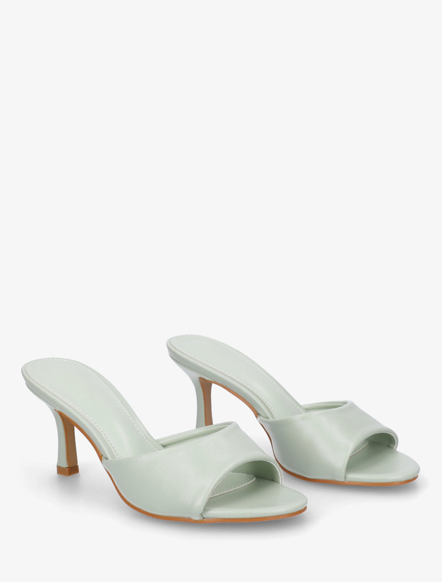 Mules classiques en simili - Vert d&