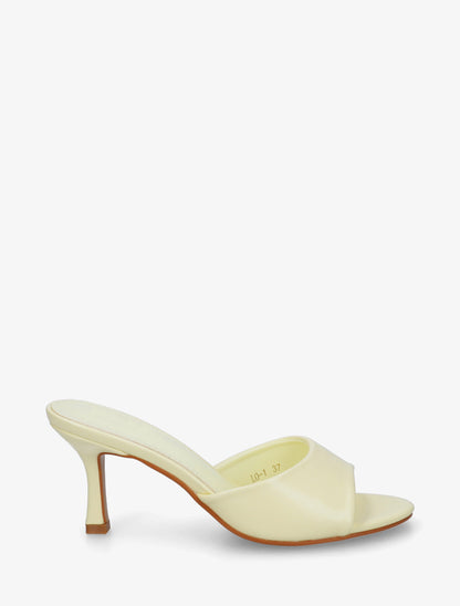 Mules classiques en simili - Jaune pâle - 1