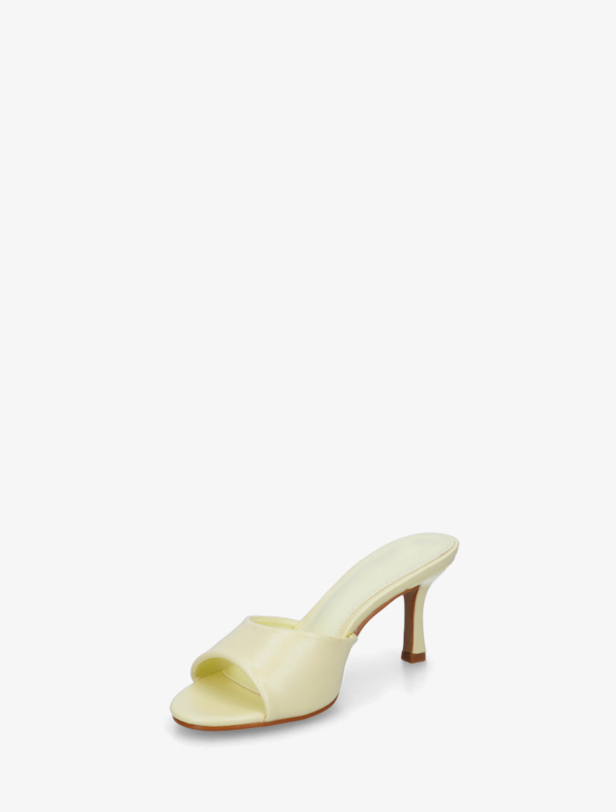 Mules classiques en simili - Jaune pâle - 3