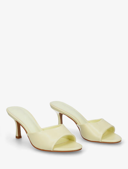 Mules classiques en simili - Jaune pâle - 4