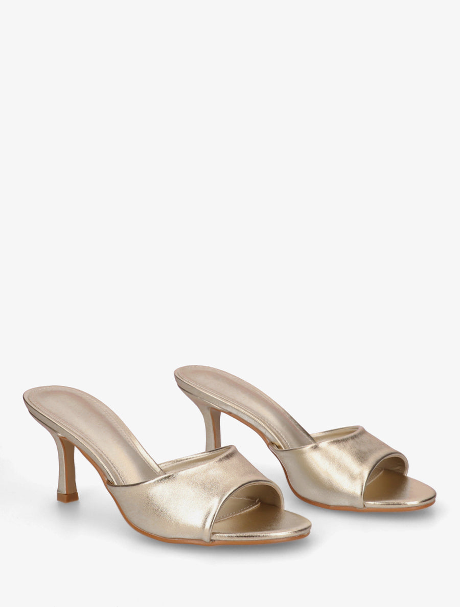 Mules classiques en simili - Or - 4