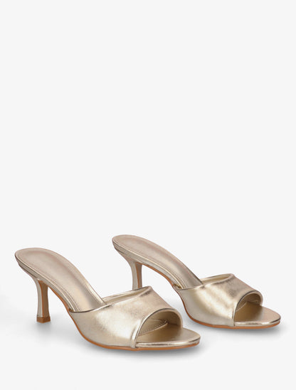 Mules classiques en simili - Or - 4