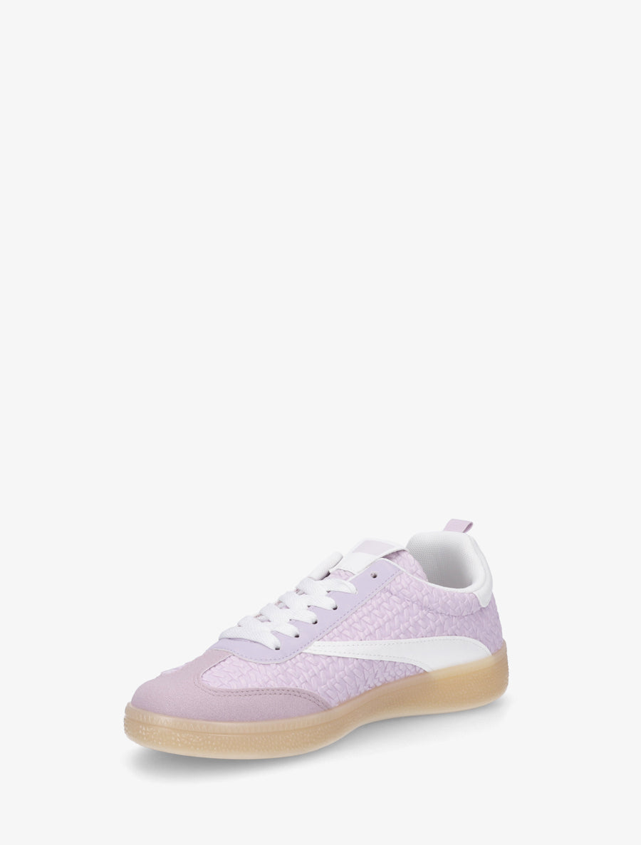 Baskets en simili effet tressé - Lilas - 3
