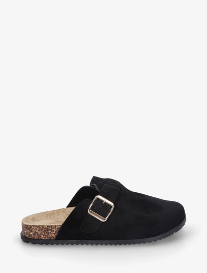 Mules style sabot en suédine - Noir - 1