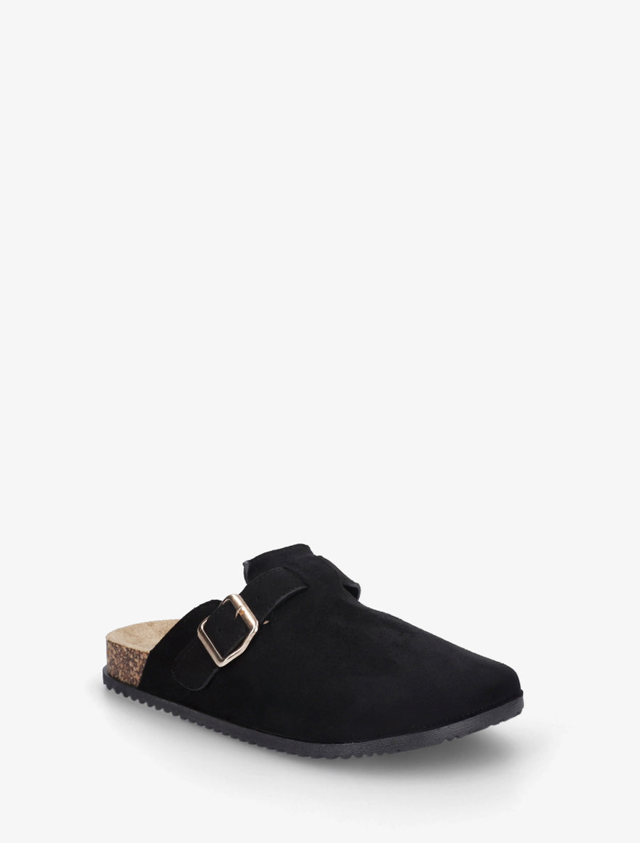 Mules style sabot en suédine - Noir - 2
