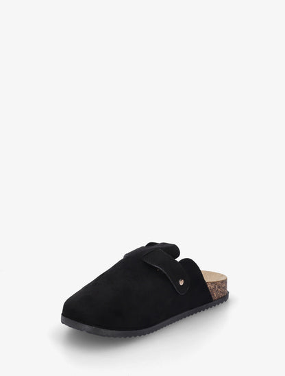 Mules style sabot en suédine - Noir - 3