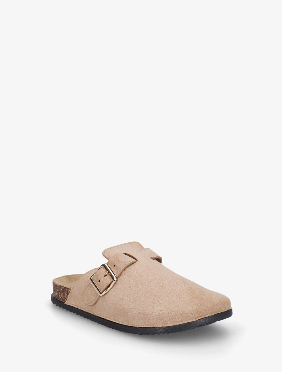 Mules style sabot en suédine - Beige - 2