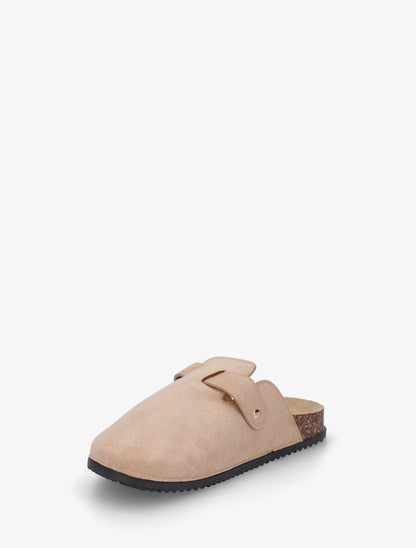 Mules style sabot en suédine - Beige - 3