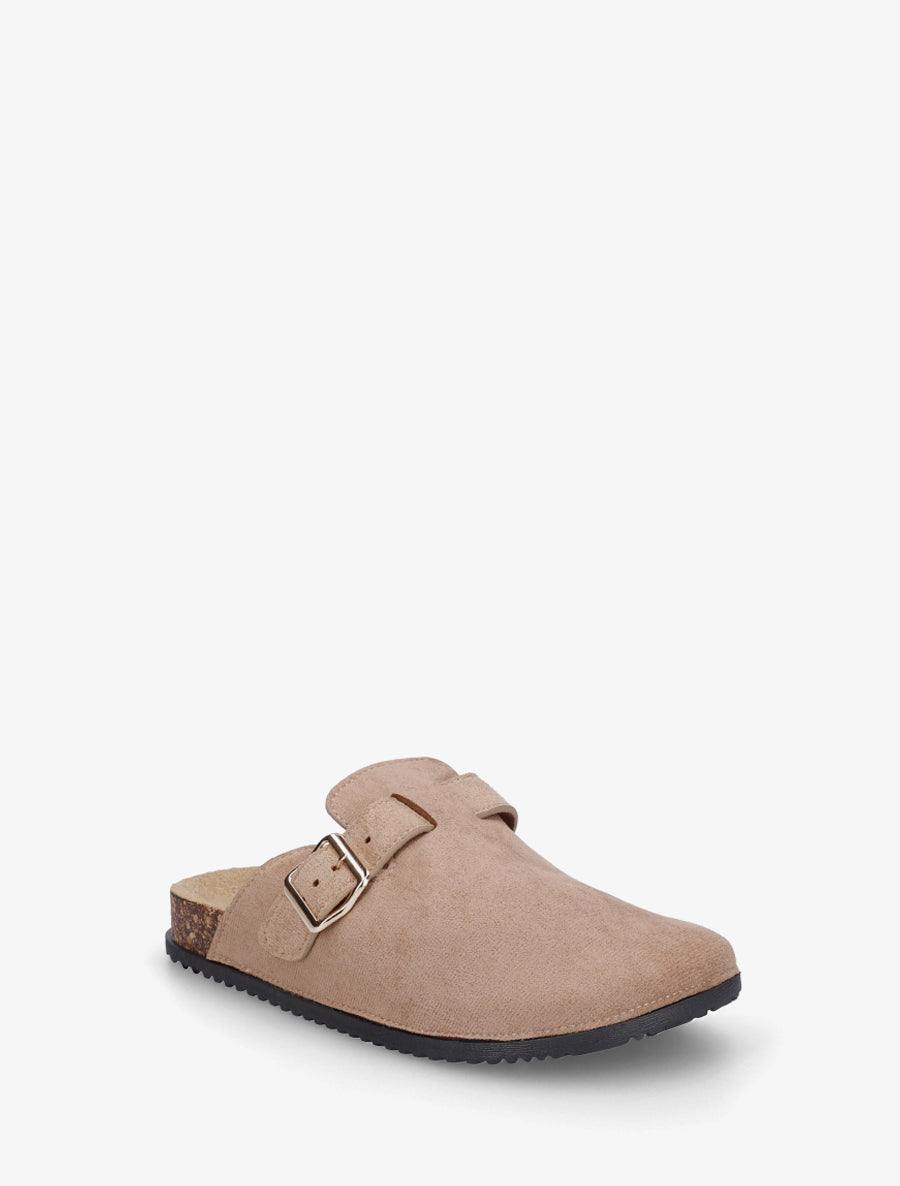 Mules style sabot en suédine - Taupe - 2