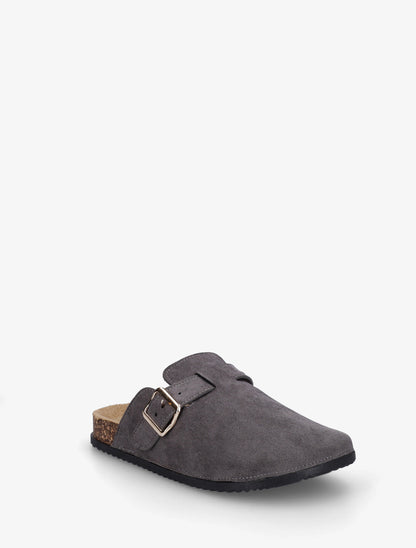 Mules style sabot en suédine - Gris - 2
