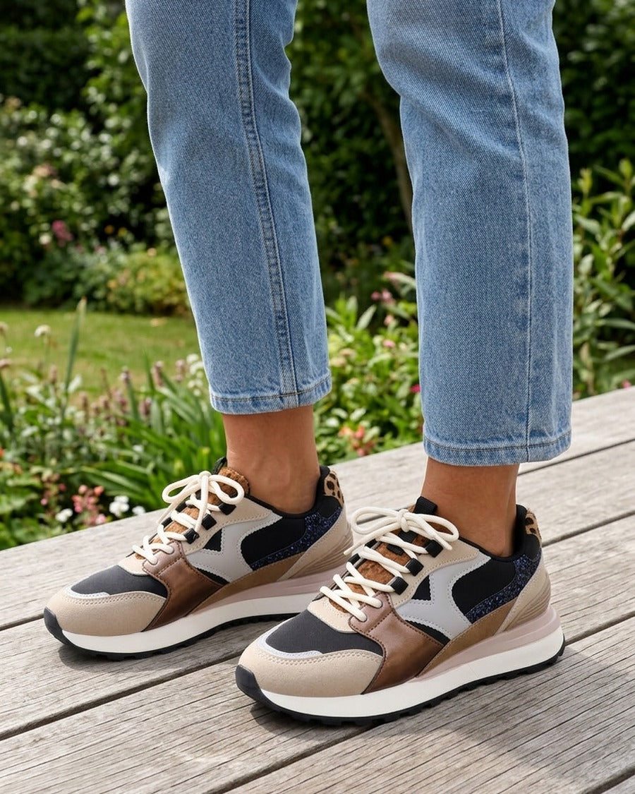 Baskets à empiècements fantaisies - Noir