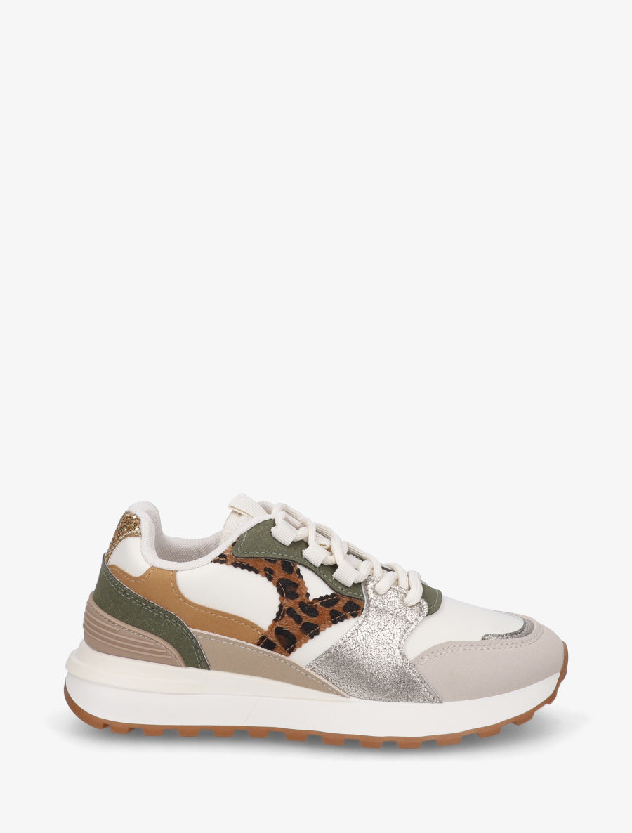 Baskets à empiècements fantaisies - Beige - 1