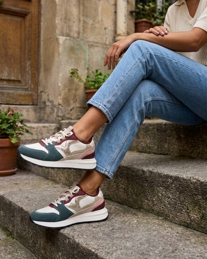 Baskets à empiècements fantaisies - Vert foncé