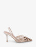 Escarpins effet mesh ornées de perles et sequins - Beige - 1
