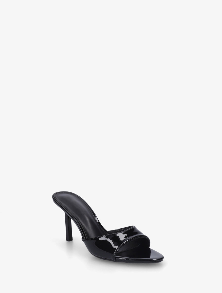 Mules vernies à talon - Noir - 2