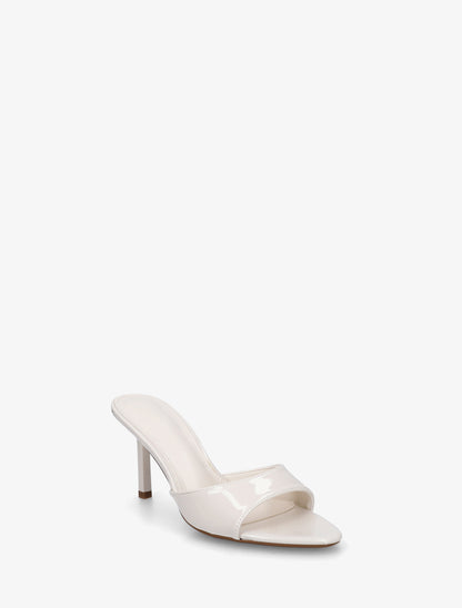Mules vernies à talon - Beige - 2