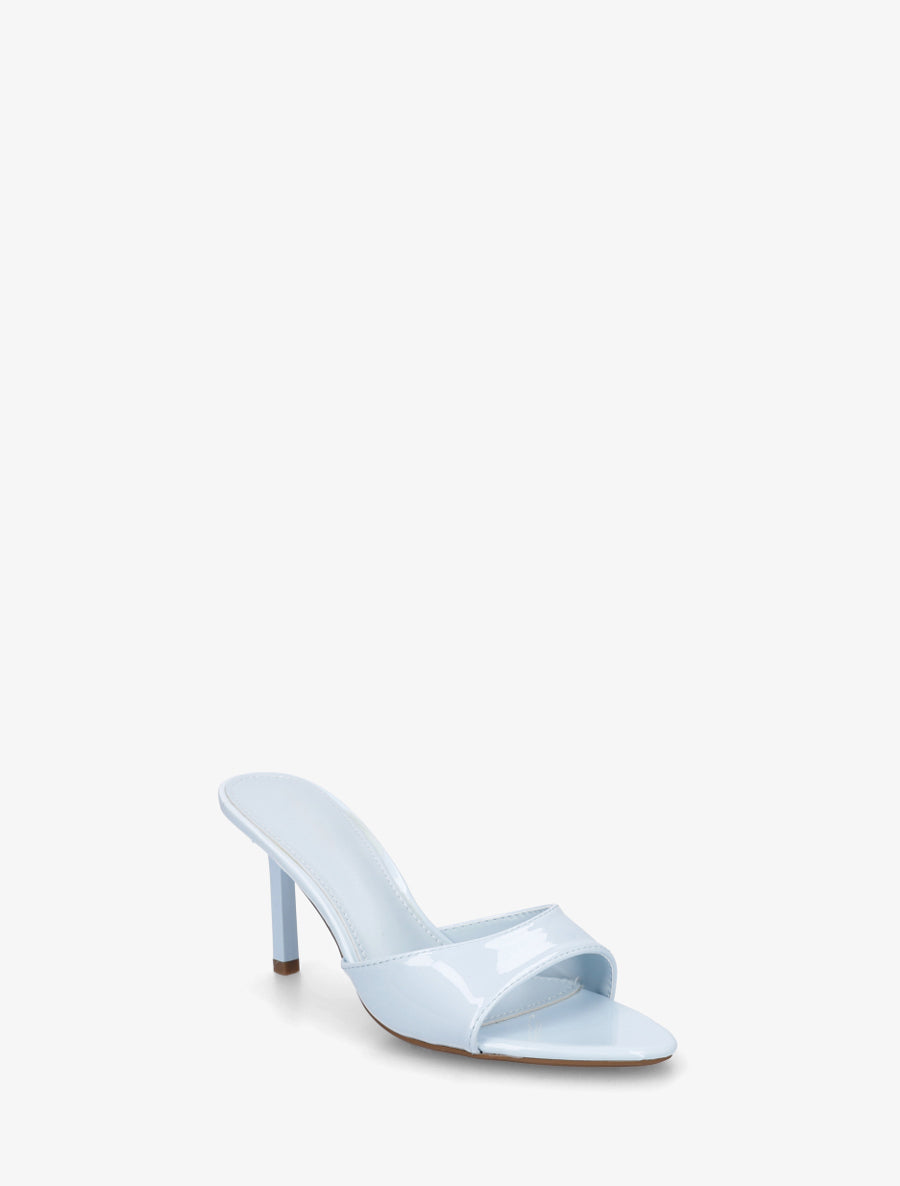 Mules vernies à talon - Bleu ciel - 2